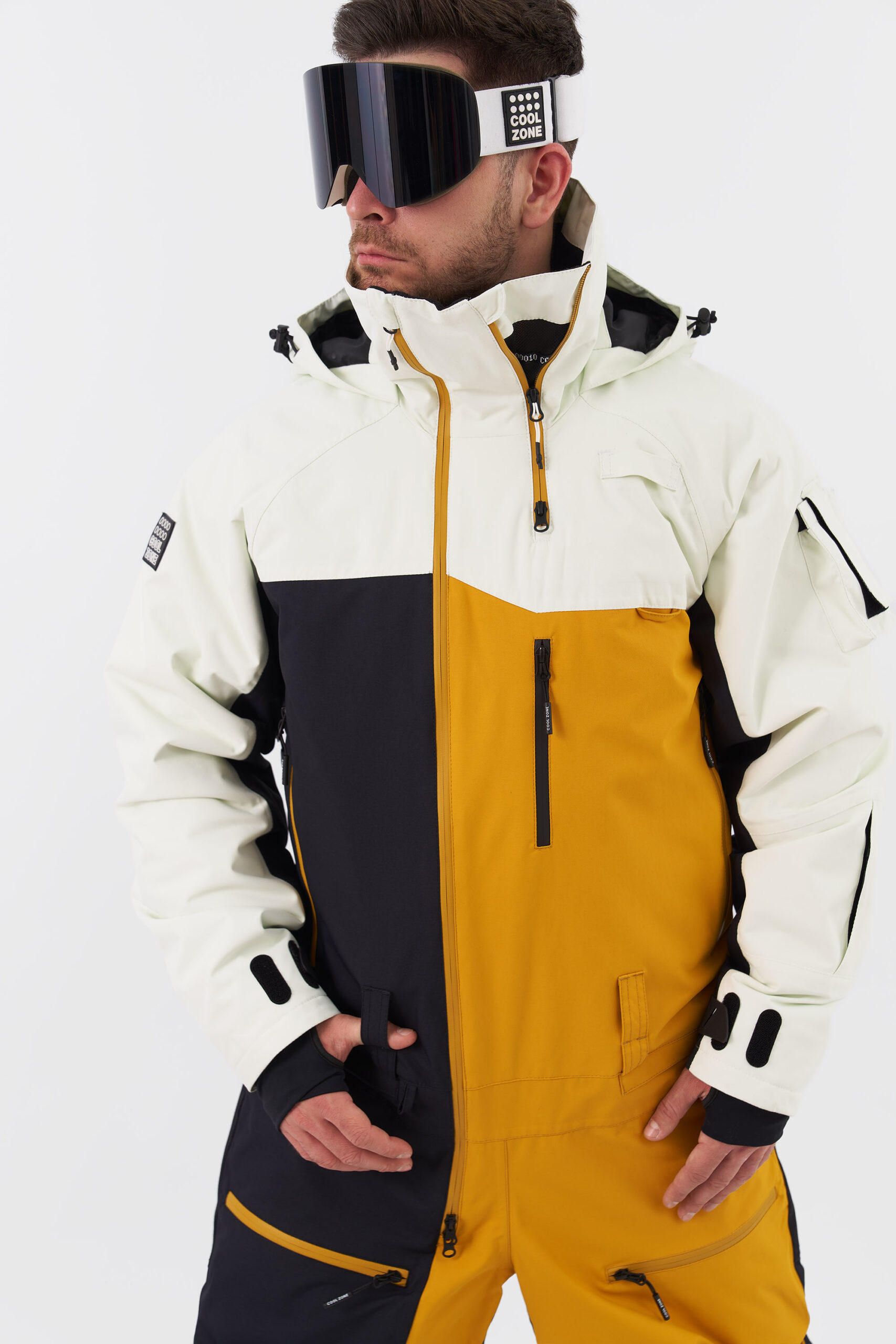 Комбинезон CoolZone ASPEN KN2135 35 20 32 белый черный горчичный 3
